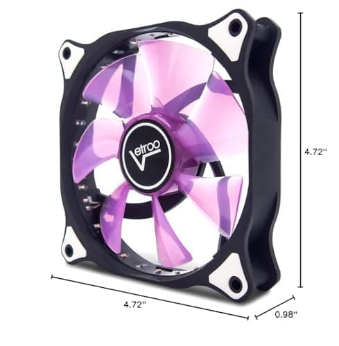 Vetroo 120mm Purple 15-LEDs Cooling Fan for Computer PC Cases, CPU Coolers and Radiators image