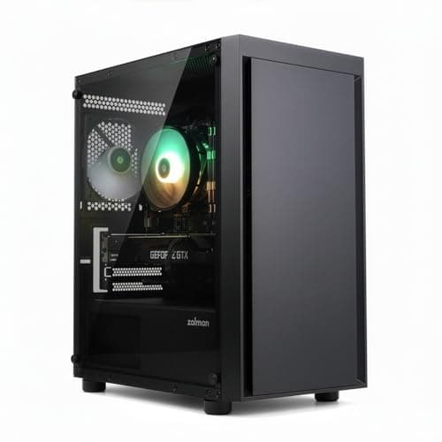 Zalman T3 PLUS Micro ATX Mid Tower Black Tempered Glass Side Panel image
