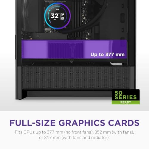 NZXT H3 Flow Micro ATX Mid Tower Black with Tinted Tempered Glass Side Panel and USB 3.2 Gen 2x2 Type-C, USB 3.2 Gen 1 Type-A Front Panel image