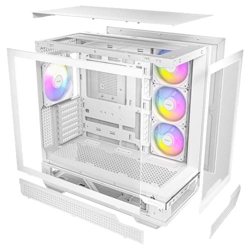 Antec C7 ATX Mid Tower White Tempered Glass Side Panel ARGB image