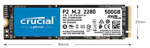 Crucial P2 500GB M.2 SSD PCIe 3.0 NVMe image