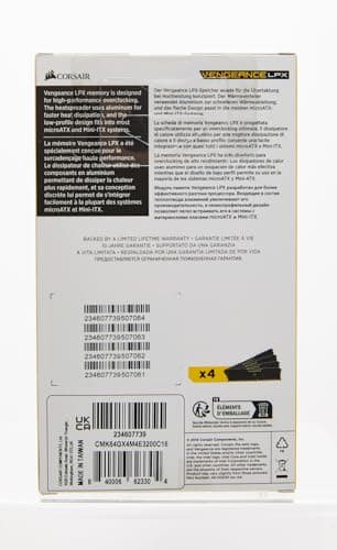 Corsair Vengeance LPX Black / Yellow DDR4-3200 CL16 64GB (4x16GB) image