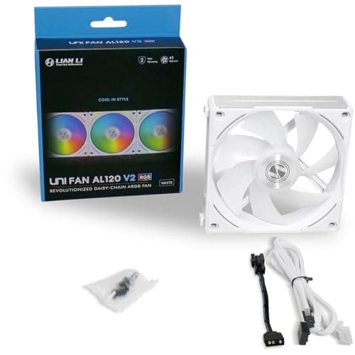 Lian Li UNI FAN AL120 V2 120mm White PWM Addressable RGB 77.3 CFM image
