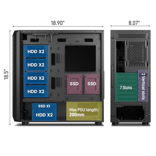 DARKROCK Classico Storage Master ATX Mid Tower Black Mesh Side Panel image