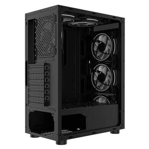 CiT Mirage F6 ATX Mid Tower Black with Tempered Glass Side Panel and USB 3.2 Gen 1 Type-A / USB 2.0 Type-A image