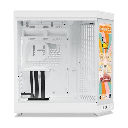 HYTE - Y70 Touch Infinite Dual Chamber ATX Mid Tower Modern Aesthetic Case with Integrated 2.5K IPS Touchscreen - Snow White image