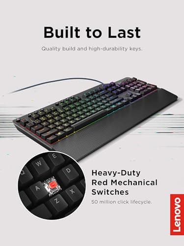Lenovo Legion K500 Mechanical RGB Wired Kailh Red Gaming Keyboard image