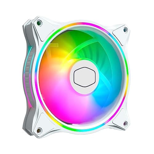 Cooler Master MasterFan MF Halo 120mm Addressable RGB PWM 47.2 CFM White 3-Pack image