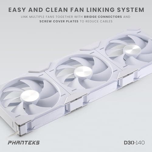 Phanteks PH-F140D30 140mm White 71.93 CFM PWM Addressable RGB 3-Pack image