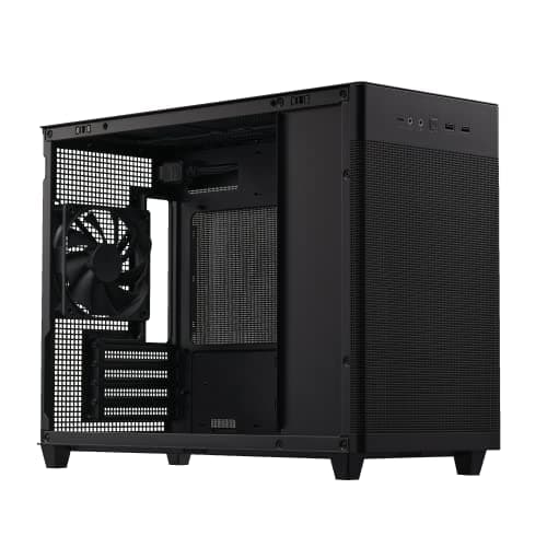 Asus Prime AP201 Micro ATX Mini Tower Black with Mesh Side Panel and USB 3.2 Gen 2 Type-C and USB 3.2 Gen 1 Type-A image