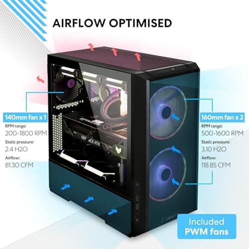 Lian Li LANCOOL 216 RGB EATX Mid Tower White Tempered Glass USB 3.2 Gen 2 Type-C USB 3.2 Gen 1 Type-A image