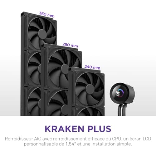 NZXT Kraken Plus Water 280mm 93.2 CFM Black image