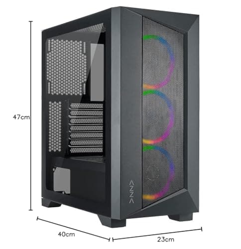 Azza Octane A ATX Mid Tower Black with Tempered Glass Side Panel and USB 3.2 Gen 1 Type-A, USB 2.0 Type-A Front Panel image