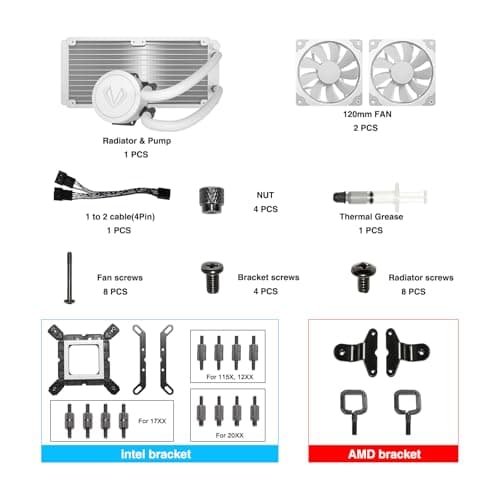 Vetroo V240 52 CFM Water 240mm White / Gray image