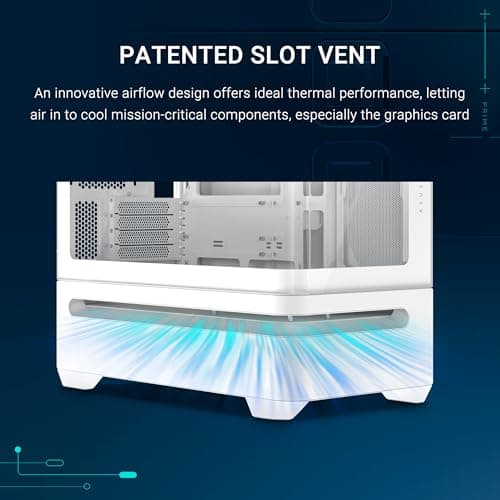 Asus Prime AP202 Micro ATX Mid Tower White with Tempered Glass Side Panel and USB 3.2 Gen 2x2 Type-C / USB 3.2 Gen 1 Type-A image