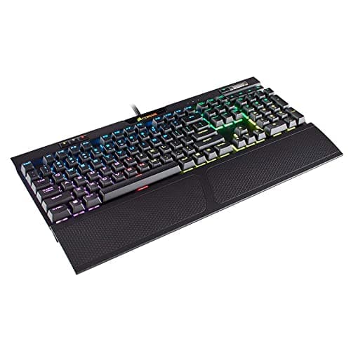 Corsair K70 RGB MK.2 RAPIDFIRE Mechanical Gaming Keyboard - USB Passthrough & Media Controls - Fastest & Linear - Cherry MX Speed - RGB LED Backlit image