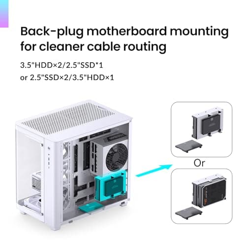Jonsbo TK-3 ATX Mid Tower White with Tempered Glass Side Panel and USB 3.2 Gen 2 Type-C, USB 3.2 Gen 1 Type-A image
