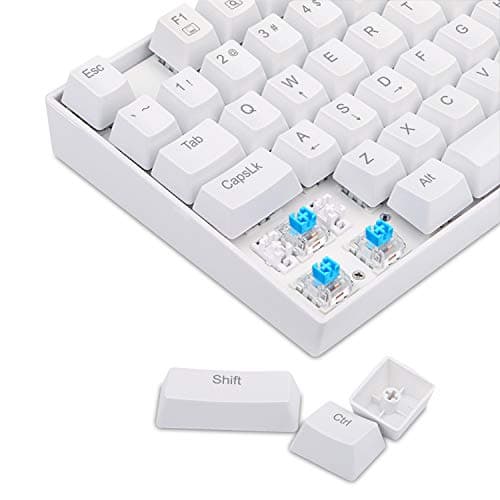 Redragon K552-N Mechanical Gaming Keyboard, 87 Keys, Tenkeyless, Compact Steel Construction with Cherry MX Blue Switches for Windows PC Gamer (No Backlight - White) image