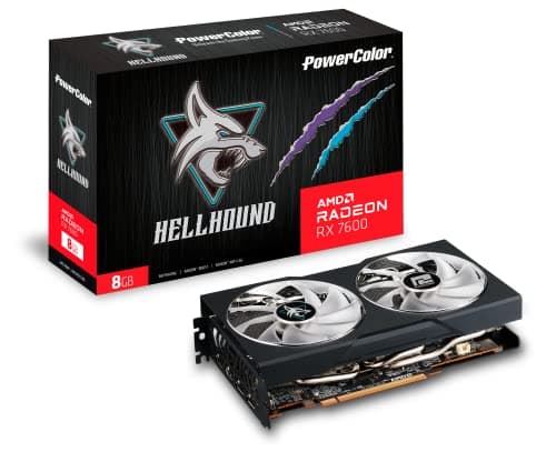 PowerColor Hellhound Radeon RX 7600 8GB GDDR6 Black image