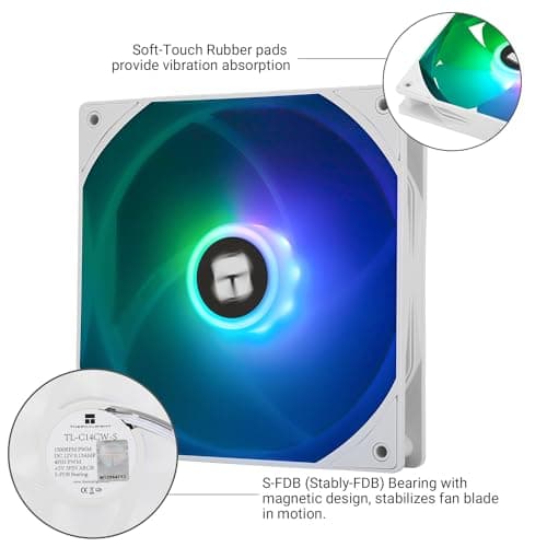 Thermalright TL-C14CW-S 140mm White PWM Addressable RGB 75.8 CFM image