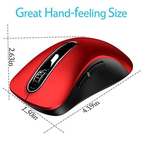 Memzuoix 2.4G Wireless Mouse, Portable Mobile Optical Mouse with USB Receiver, 1,000 DPI Ergonomic Cordless Mouse, 5 Buttons for Notebook, PC, Laptop, Computer and MacBook image