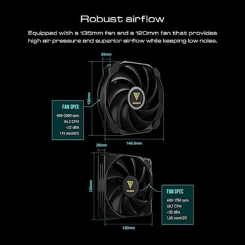 GAMDIAS BOREAS P1-720 Air 84.2 CFM 158mm Black image