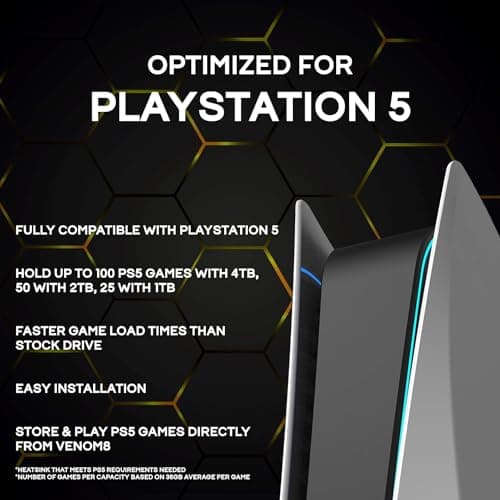 Fantom Drives VENOM8 PS5 1TB M.2 SSD NVMe PCIe 4.0 image