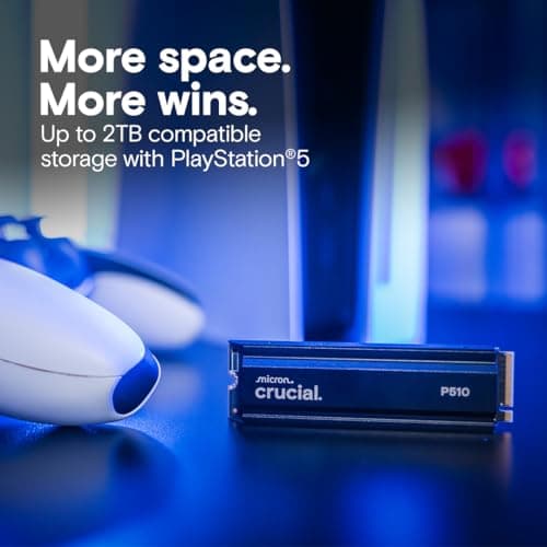 Crucial P510 W/Heatsink 1TB M.2-2280 SSD PCIe 5.0 X4 NVMe image