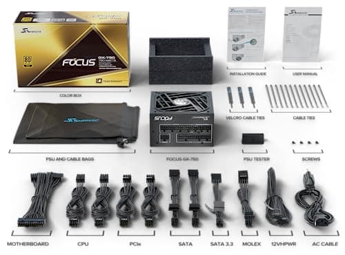 SeaSonic FOCUS GX-750 Black ATX 3.0 750W Fully Modular 80+ Gold Certified image