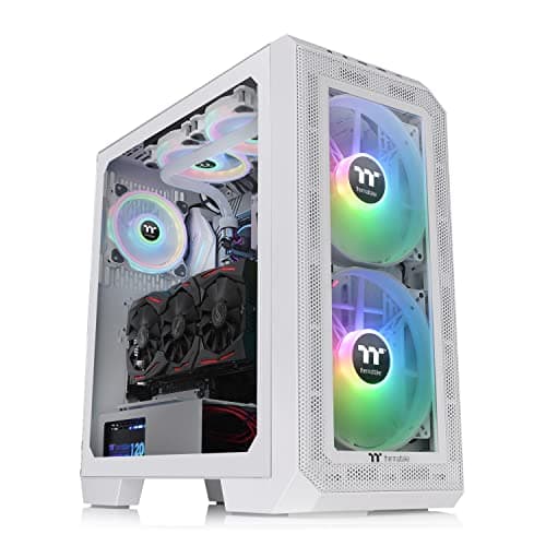 Thermaltake View 300 MX Snow ATX Mid Tower White Tempered Glass ARGB image