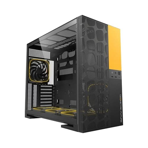 Geometric Future Model 5 Vent ATX Mid Tower Black / Yellow Tempered Glass Side Panel image