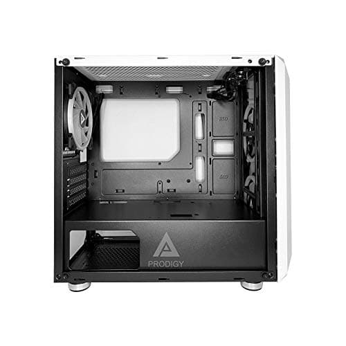 Apevia Prodigy Micro ATX Mini Tower White with Tempered Glass Side Panel and USB 3.2 Gen 1 Type-A USB 2.0 Type-A image