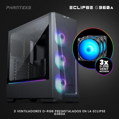 Phanteks Eclipse G360A ATX Mid Tower Black Tempered Glass Side Panel image