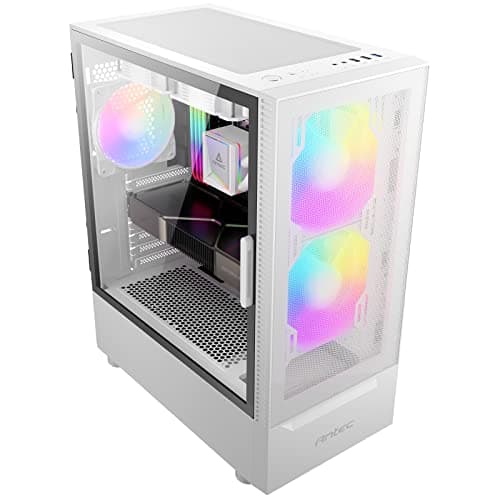 Antec NX410 ATX Mid Tower White with Tempered Glass Side Panel and USB 3.2 Gen 1 Type-A, USB 2.0 Type-A image