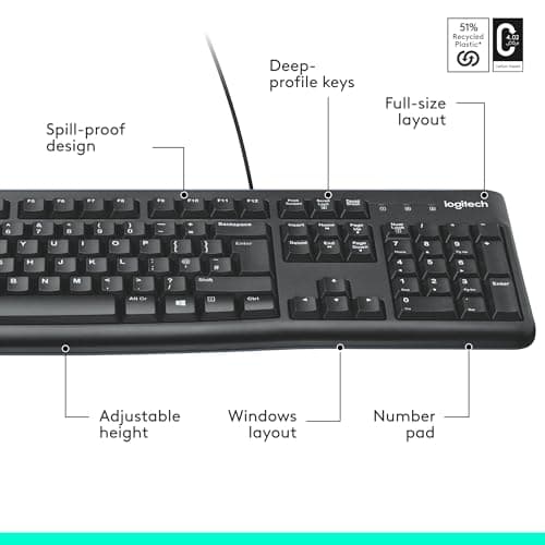 Logitech K120 UK Layout Wired Standard Keyboard image