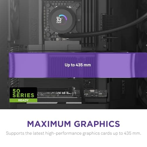 NZXT H9 Flow (2025) ATX Mid Tower Black Tinted Tempered Glass Side Panel, USB 3.2 Gen 2x2 Type-C, USB 3.2 Gen 1 Type-A image