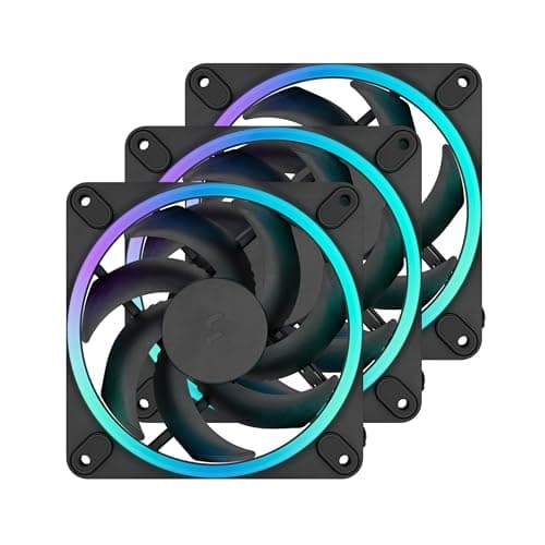 Fractal Design Momentum 120mm 62.44 CFM Addressable RGB PWM Black 3-Pack image