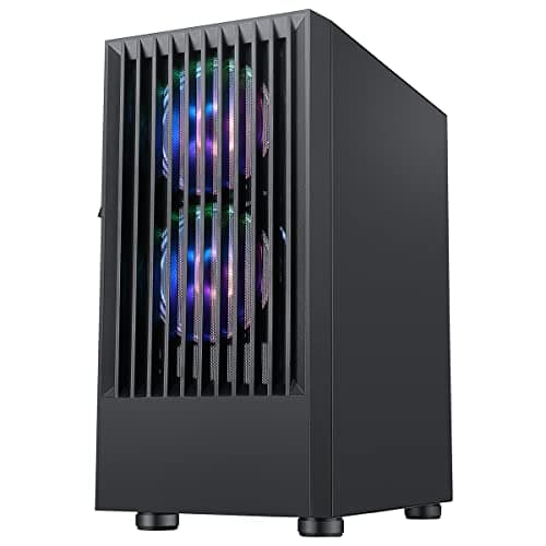 CiT Slammer Micro ATX Mid Tower Black with Tempered Glass Side Panel and USB 3.2 Gen 1 Type-A, USB 2.0 Type-A image