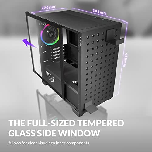 Azza Elise MicroATX Mid Tower Black / Pink Tempered Glass Side Panel image