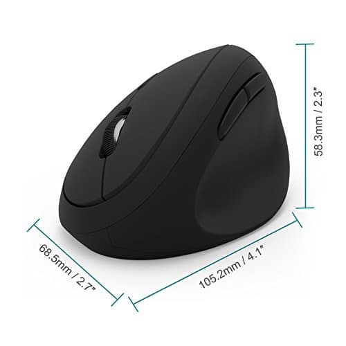 Wireless Vertical Mouse, Jelly Comb Wireless Mouse 2.4G High Precision Ergonomic Optical Mice 【 for Small Hands 】 (Black) image