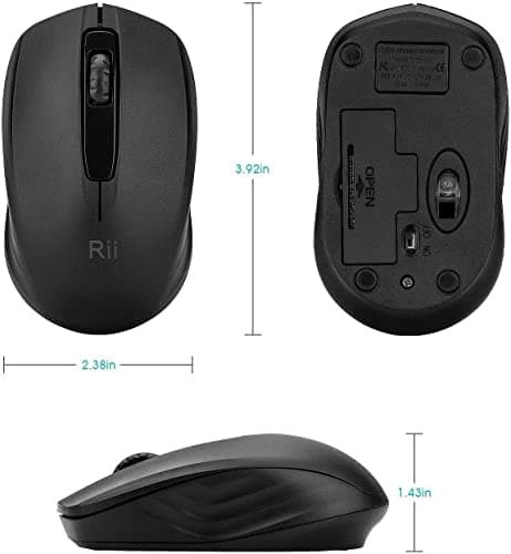 Rii Wireless Mouse 1000DPI for PC, Laptop, Windows,Included Wireless USB dongle image