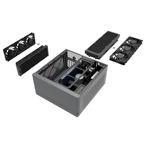 Silverstone Crown 04 HTPC Black with Mesh Side Panel and USB 3.2 Gen 2 Type-C USB 3.2 Gen 1 Type-A image