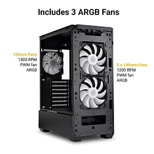 Lian Li LANCOOL 205 Mesh ATX Mid Tower Black Tempered Glass Side Panel image