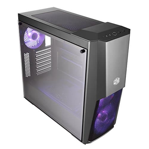 Cooler Master MasterBox MB500 ATX Mid-Tower with Three 120mm RGB Fans, Front Semi-Meshed Ventilation, Tempered Glass Side Panel & RGB Lighting System, Black (MCB-B500D-KGNN-S00) image