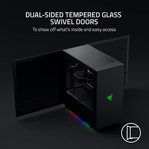 Razer Tomahawk ATX Mid Tower Black with Tinted Tempered Glass Side Panel and USB 3.2 Gen 2 Type-C USB 3.2 Gen 1 Type-A image