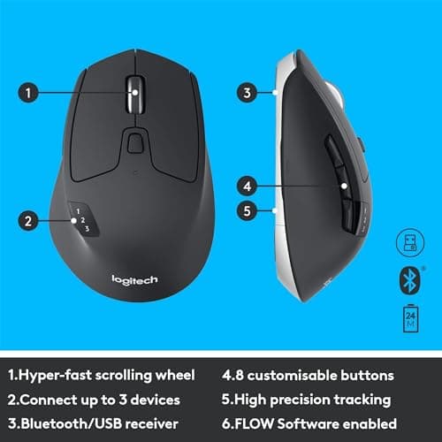 Logitech MK850 Performance Bluetooth/Wireless Ergonomic Keyboard With Optical Mouse image