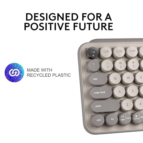 Logitech POP Keys Mist TTC Brown Mini Bluetooth/Wireless Keyboard image