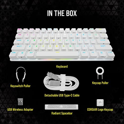 Corsair K70 PRO MINI RGB Bluetooth/Wired/Wireless Cherry MX Speed Silver Mechanical Gaming Keyboard image
