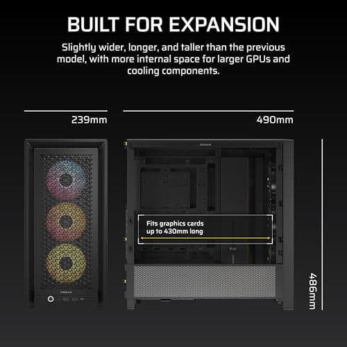 Corsair FRAME 4000D RS ARGB Modular Mid-Tower PC Case - Black image