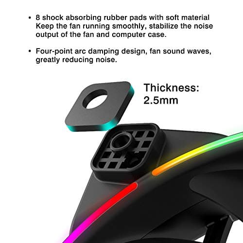 Pccooler 120mm Fan Moonlight Series, PC-3M120 RGB LED Computer Case Fan - PWM PC Cooling Fan - Dual Light Loop Quiet Fan/Multiple Light Modes with Controller for PC Cases, CPU Coolers image